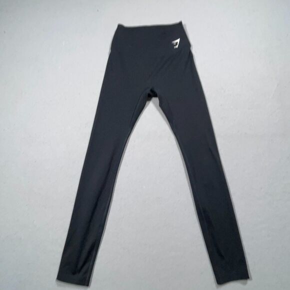 Gymshark Seamless Tights Size‎ Small Black Full Length Gym Yoga Running - Picture 1 of 10